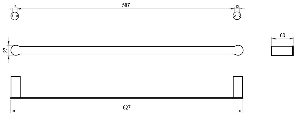 Porte-serviette Fold 60 cm