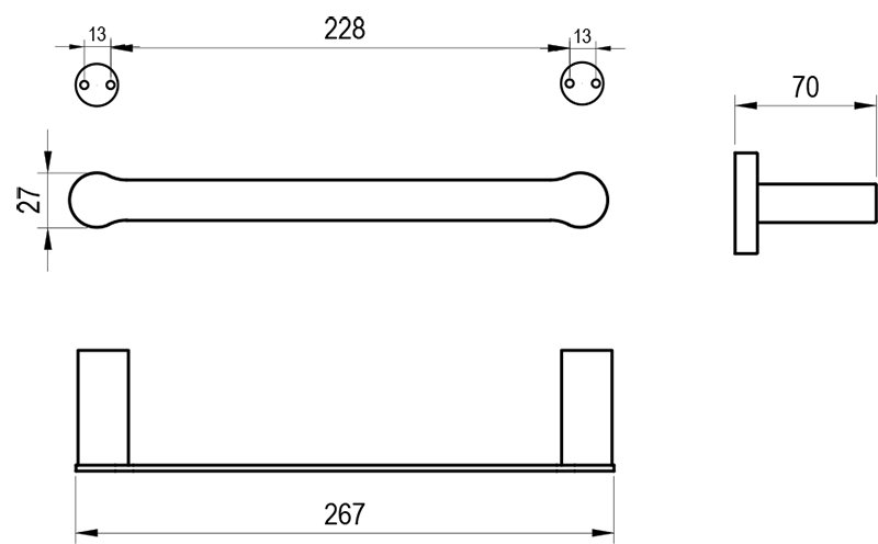 Porte-serviette Fold 25 cm