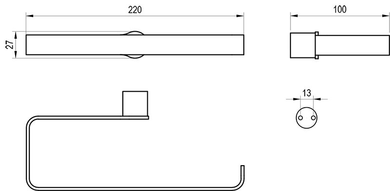 Porte-serviette Fold 22 cm
