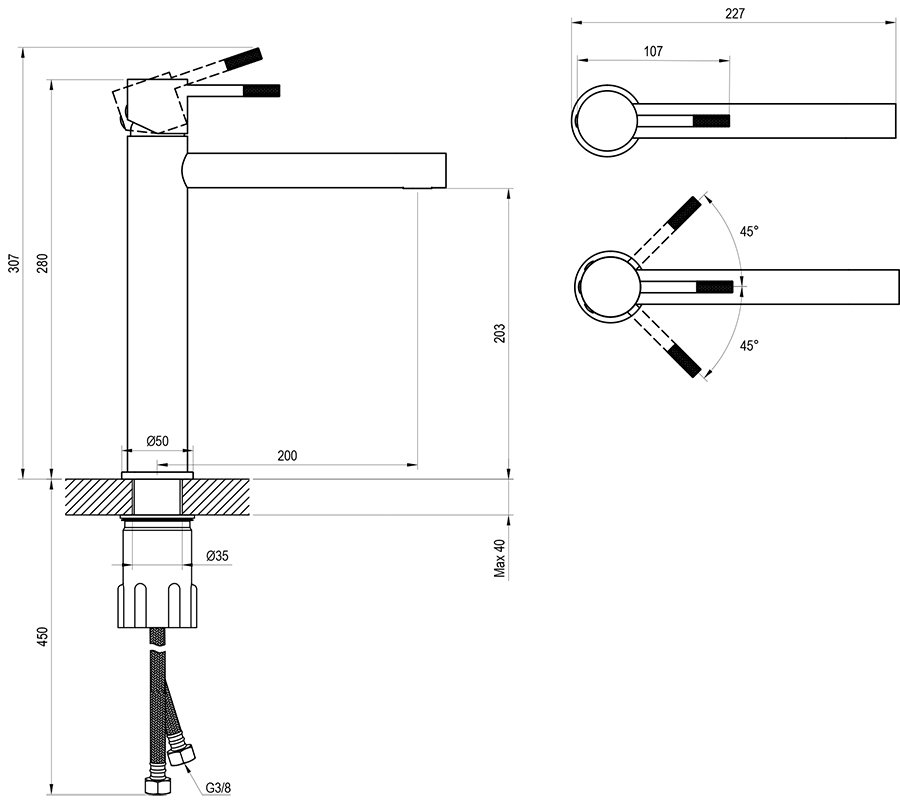 Mitigeur de vasque Nox NX 015.00