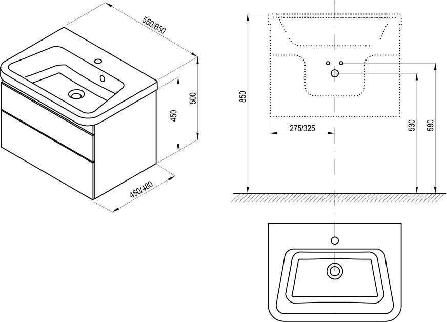 Armoire sous lavabo 10°