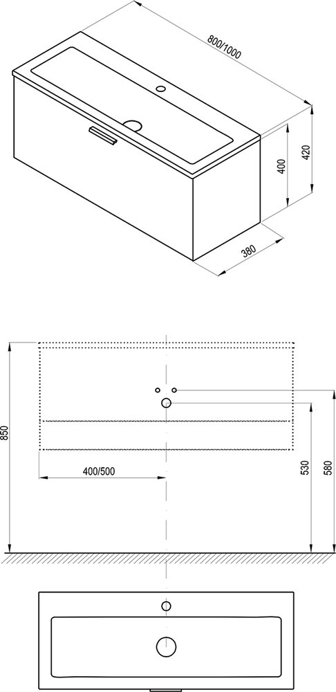 Meuble sous vasque SD Clear II