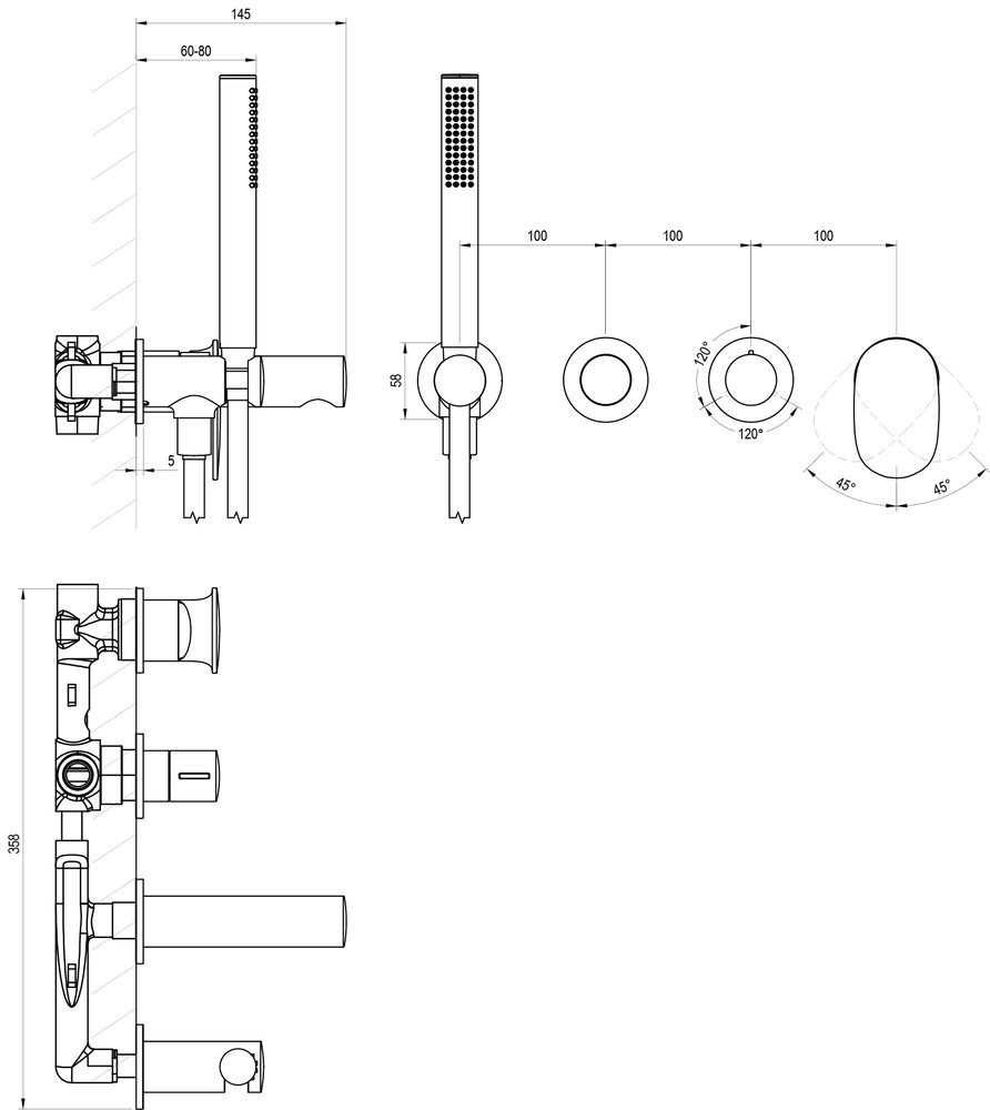 Mitigeur encastré Spring SG 068.00 avec inverseur
