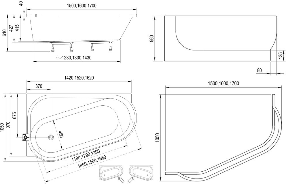 Baignoire d’angle ARC